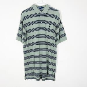 Polo Ralph Lauren Striped Short Sleeve Polo Shirt Gray Size Large